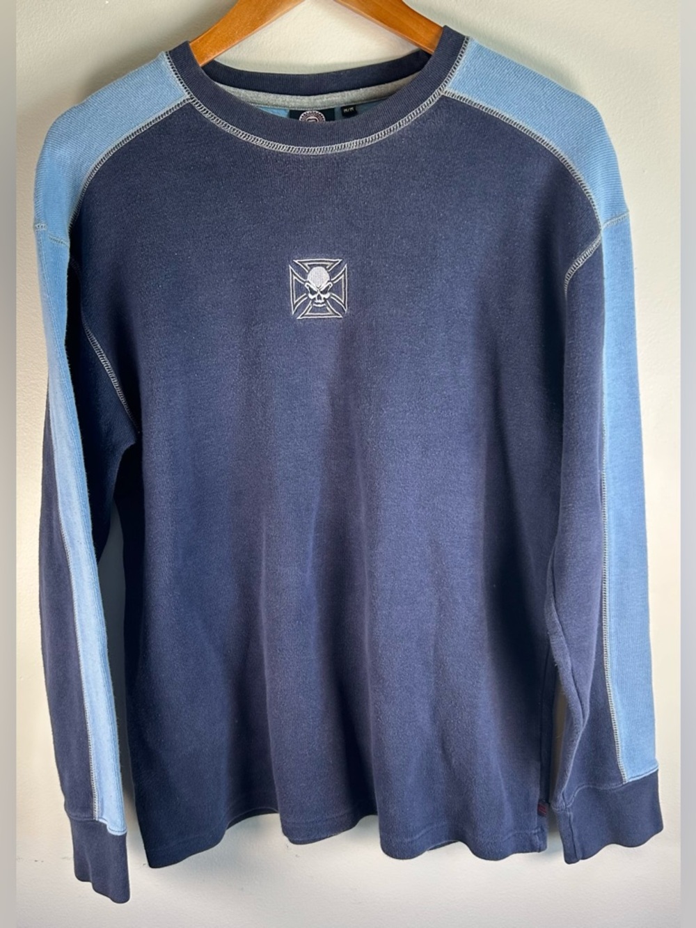 Randy Rivers R2 Men’s Crew Neck Sweater Pullover Size M Skull Chopper Style Y2K